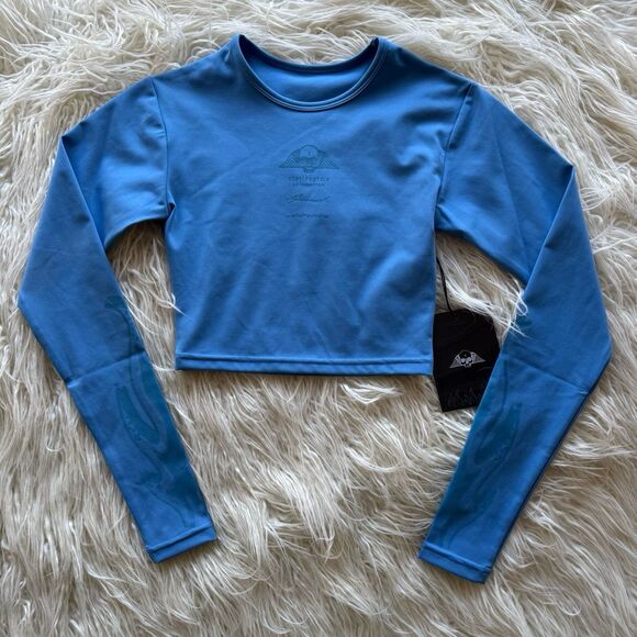 Civil Regime No Tomorrow Sofie Crop Tee Blue Size XS - Picture 2 of 11